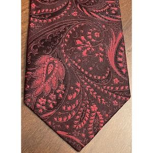 Express Design Studio, Red, 100% Italian Silk, Made In Usa